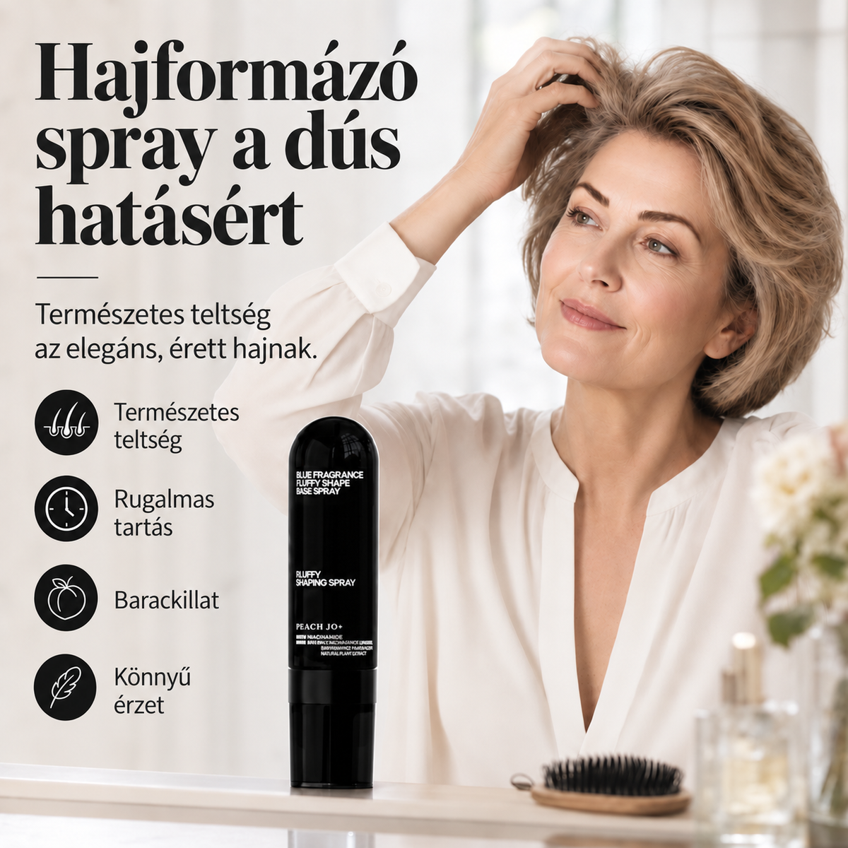 Barackillatú hajformázó volumennövelő spray – 90 ml